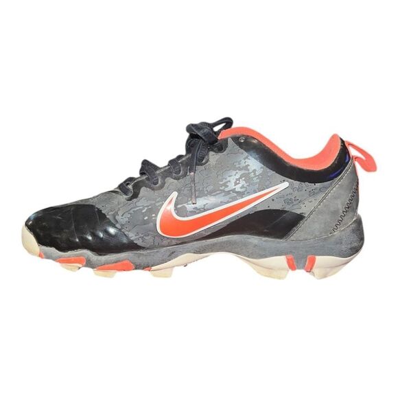 Nike Kids Black Hyperdiamond Fastflex Baseball Softball Cleats Orange 3M EUC - Picture 3 of 9
